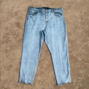 Indigo Rein Curvy Button Fly Jeans, Sz 17